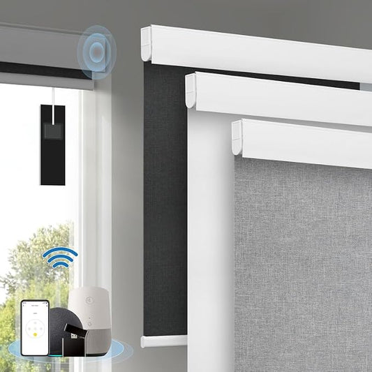 Motorized Blinds with Remote, Cordless Smart Blinds with Valance Cover by Enjoyyoursmartlife