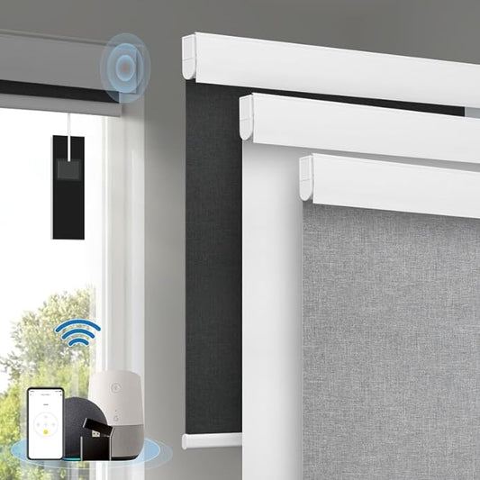 Motorized Blinds with Remote, Cordless Smart Blinds with Valance Cover by Enjoyyoursmartlife