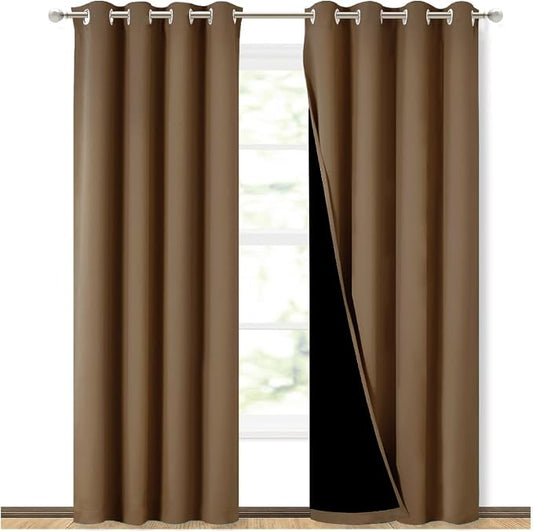 NICETOWN 100% Blackout Window Curtain Panels, Heat and Cold Blocking Drapes by NICETOWN
