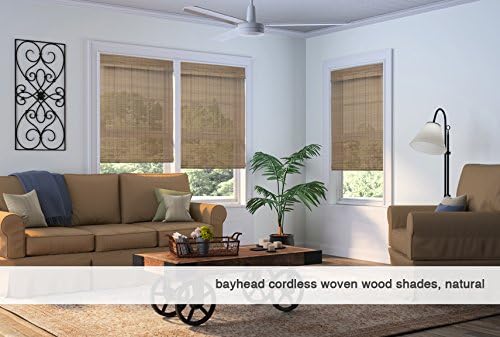 Cordless Woven Wood Roman Shades, 69W x 36H, Eastfield Ash, Sizes 20-72 Wide - Image 3