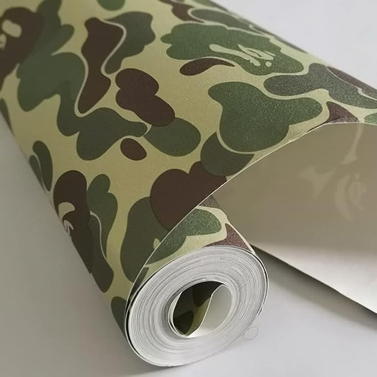 Self-Adhesive Vinyl Green Camouflage Contact Paper Peel and Stick Camouflage by AINITAOCOM