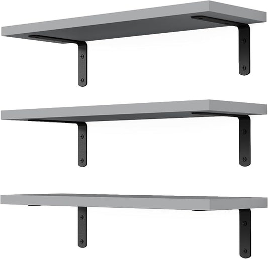DOLLFIO Floating Shelves, 3 Sets Wall Wooden Shelves by DOLLFIO