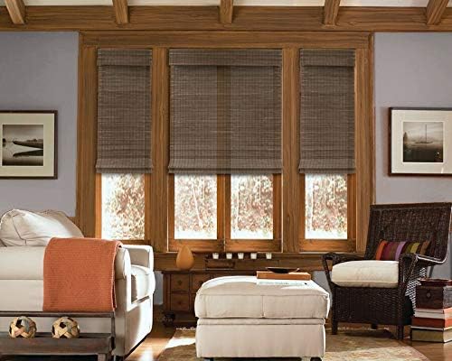 Cordless Woven Wood Roman Shades, 57W x 48H, Winthrop Camel, Sizes 20-72 Wide - Image 5