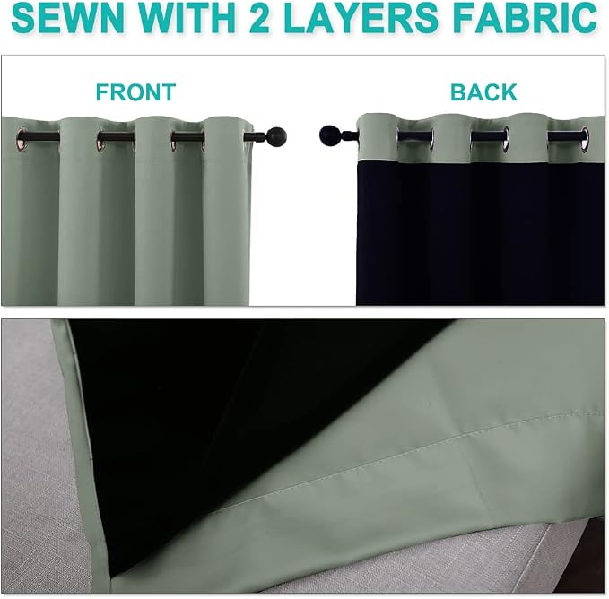 NICETOWN 100% Blackout Blinds, Laundry Room Decor Window Treatment Curtains - Image 5