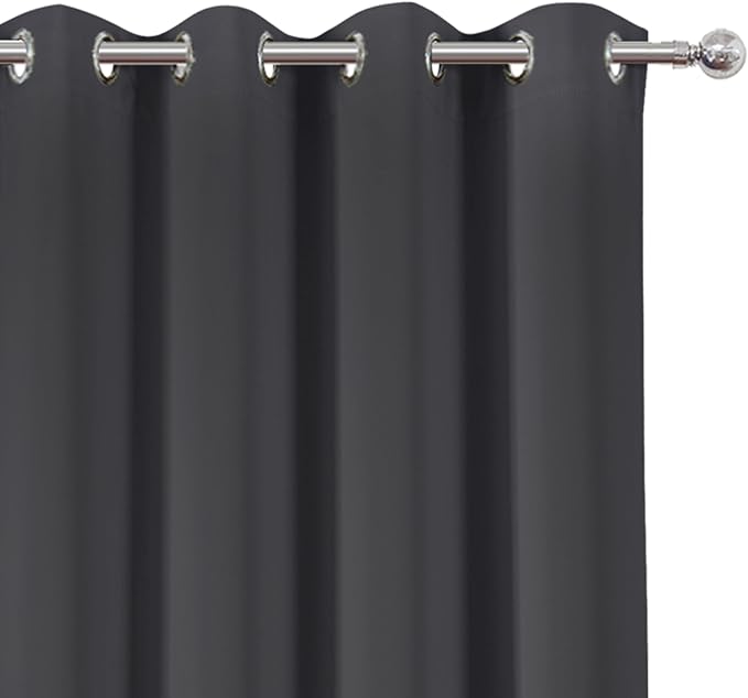 LEMOMO Blackout Curtains 52 x 84 inches Long Dark Grey Curtains Set of 2 Panels - Image 6