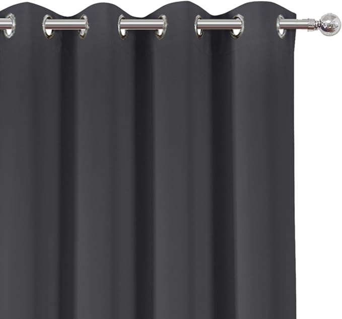 LEMOMO Dark Grey Thermal Blackout Curtains/52 x 54 Inch/Set of 2 Panels Room - Image 6