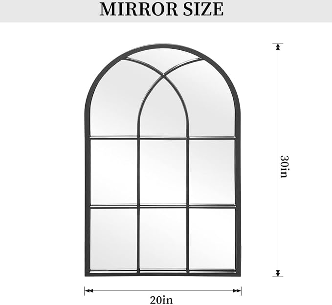 Dewfig Arched Window Wall Mirror, Vanity Mirrors - Image 4