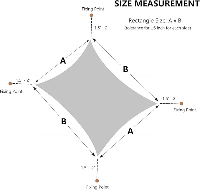 AsterOutdoor Sun Shade Sail Rectangle 16' x 20' UV Block Canopy for Patio Backyard Lawn Garden Outdoor Activities, Graphite