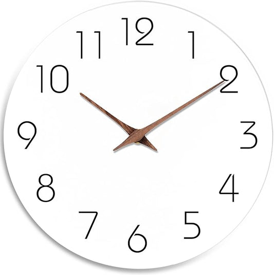 Mosewa Wall Clock 14 Inch White Silent Non Ticking Battery Operated Simple by MOSEWAWALLCLOCK