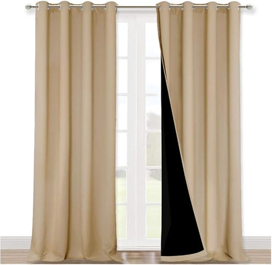 NICETOWN Full Shading Curtains 90 inches Long 2 Panels Set by NICETOWN