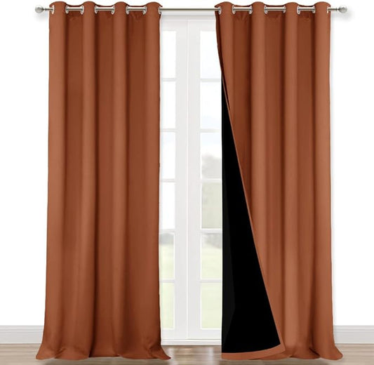 NICETOWN Full Shading Curtains for Windows, Super Heavy-Duty Black Lined by NICETOWN