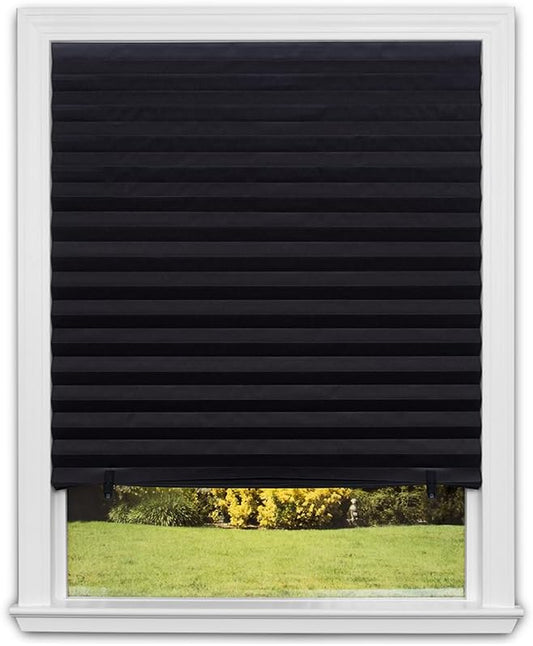 Redi Shade No Tools Original Blackout Pleated Paper Shade Black, 6 Pack by RediShade