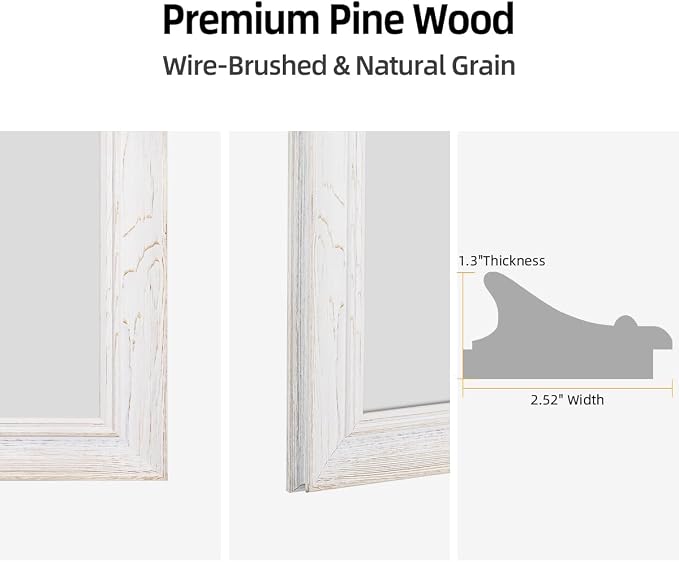 32 x 40 Rustic Wooden Framed Wall Mirror - Image 4