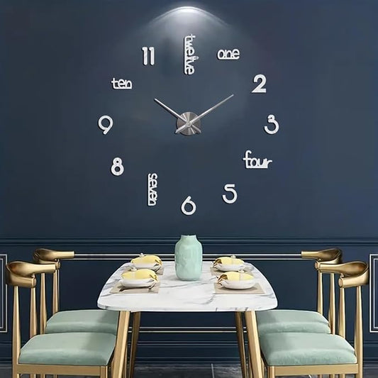 Large Modern Art Deco Wall Clock Silent Acrylic Unique Decorative Wall Clocks by Unknown