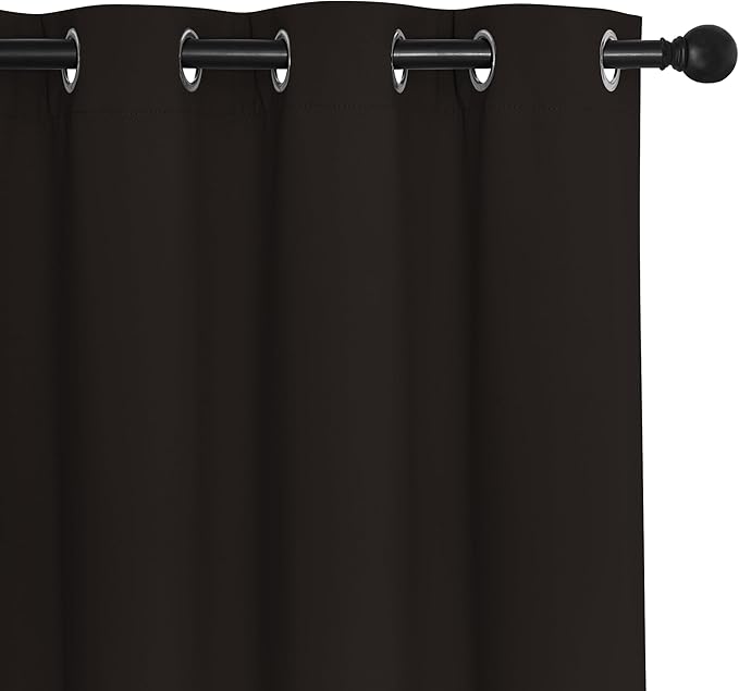 NICETOWN Blackout Doorway Curtain Drape 78 inch Long - Grommet Noise Reducing Thermal Insulated Solid Modern Window Treatments for Bedroom Closet (1 Panel, 52 x 78 Inch, Toffee Brown)