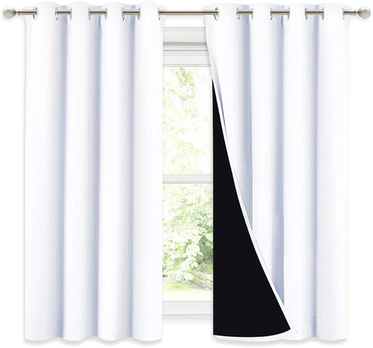NICETOWN 100% Blackout Curtains 54 inches Long, Double-Deck Completely Blackout by NICETOWN
