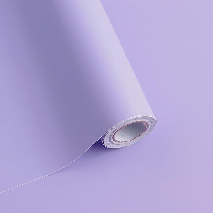 393"x17.7" Peel and Stick Wallpaper Solid Color Purple Contact Paper Self by SAFIYYA