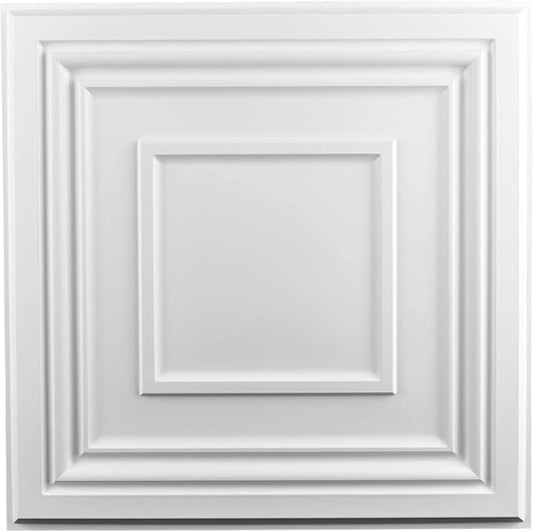 Art3d 48 Pack PVC Ceiling Tiles 24x24 Inches Waterproof Drop Ceiling Tiles/Wall by Art3d