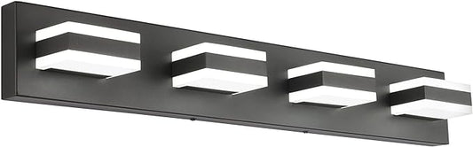 SOLFART Black Bathroom Light Fixtures 4 Lights Bathroom Vanity Light LED by SOLFART