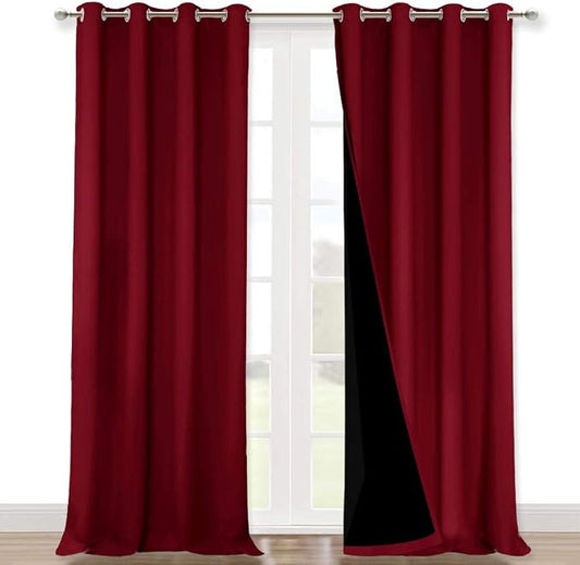 NICETOWN Cold Blocking 100% Blackout Curtains, Durable and Soft Black Lined by NICETOWN