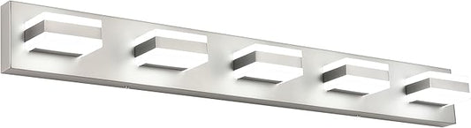 SOLFART 5 Light Bathroom Vanity Light Brushed Nickel Bathroom Vanity Light by SOLFART
