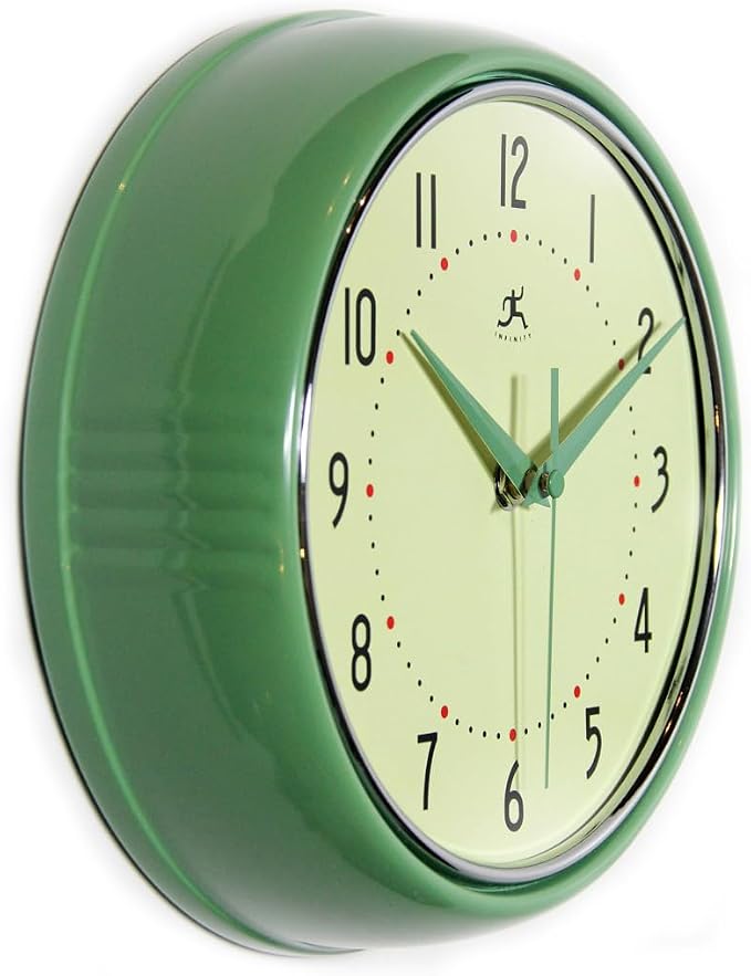 Infinity Instruments LTD. Retro 12 inch Silent Sweep Non-Ticking Mid Century - Image 2