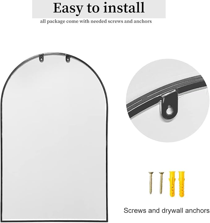 Dewfig Arched Window Wall Mirror, Vanity Mirrors - Image 5