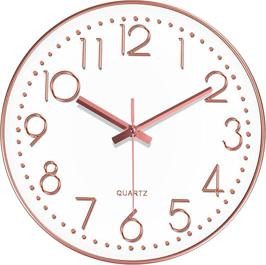 Wall Clock, Silent Wall Clocks Battery Operated 10 Inch- Modern Non Ticking by MABPEDO