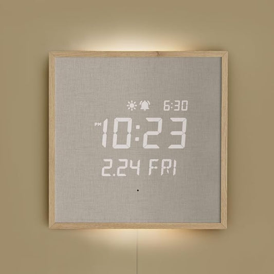 mooas Wooden Frame LED Silent Wall Clock by mooas