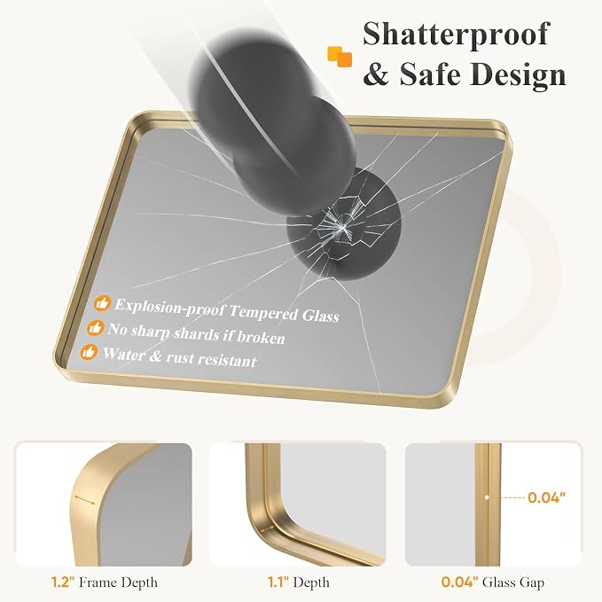 NEWBULIG 28X36 Inch Bathroom Mirror - Image 4