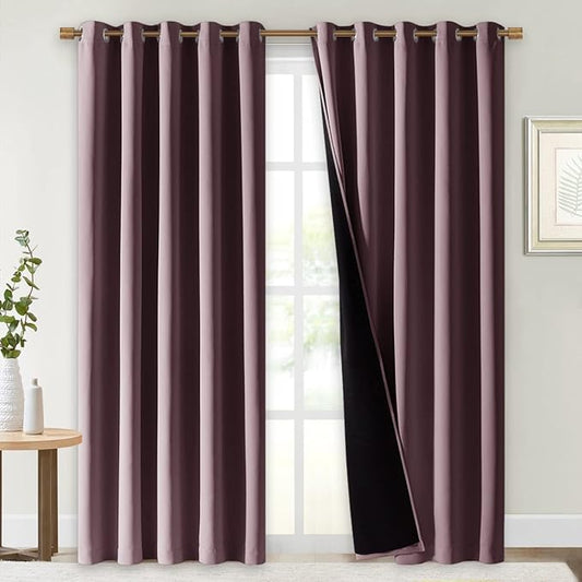 NICETOWN 100% Blackout Window Curtain Panels, Cold and Full Light Blocking by NICETOWN