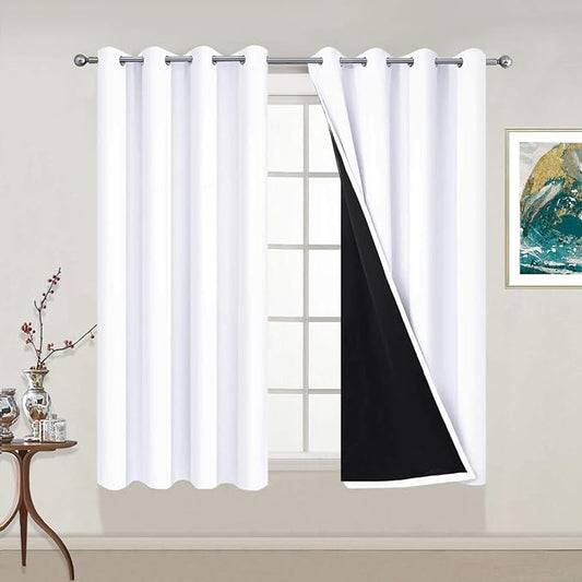 Yakamok Pure White 100% Blackout Curtains Energy Saving Thermal Insulated 2 by Yakamok