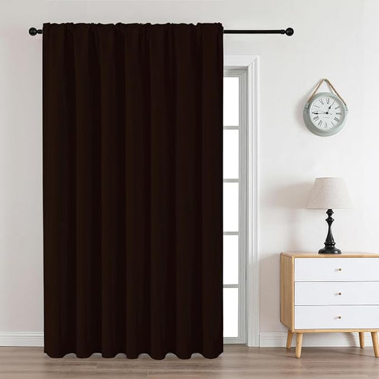 CUCRAF Chocolate Blackout Curtains Customize, Rod Pocket Room Darkening Curtain by CUCRAF