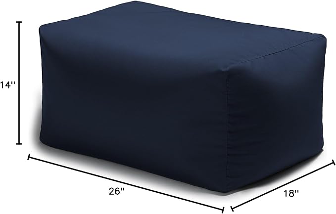 Jaxx Leon Outdoor Bean Bag Ottoman, Navy Blue