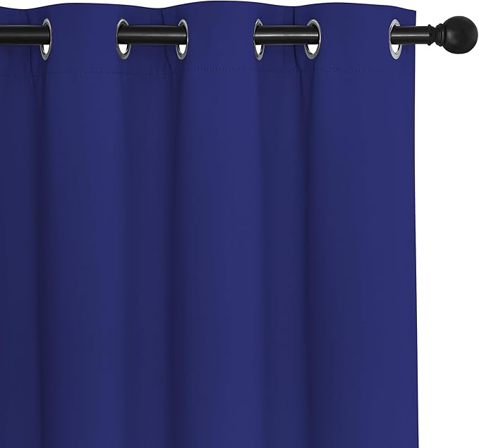 NICETOWN Navy Blackout Curtain for Boys Room, Grommet Privacy Window Treatment Thermal Insulated Room Darkening Sliding Glass Door Drape for Bedroom, 1 Panel, W100 x L72
