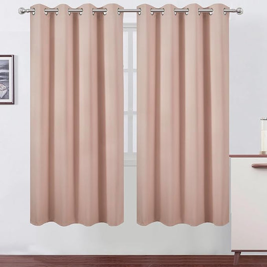 LEMOMO Blush Thermal Blackout Curtains/52 x 72 Inch/Set of 2 Panels Room by Lemomo