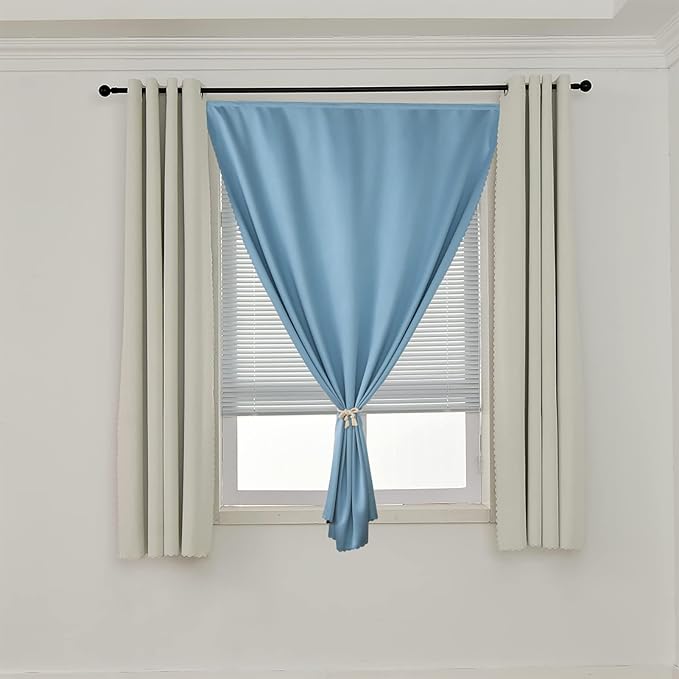 AJAZZ 100% Blackout Shades Window Cover Self Adhesive Curtains Sticky Curtain - Image 7