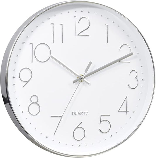 Tosnail 12 Inches Round Silent Non Ticking Quartz Wall Clock by Tosnail