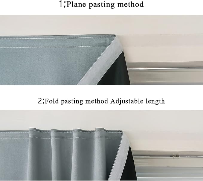 AJAZZ 100% Blackout Self Adhesive Curtains Small Window Short Temporary - Image 6