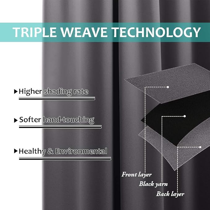 NICETOWN Total Shade Curtains and Draperies, Heavy-Duty Full Light Shading - Image 5
