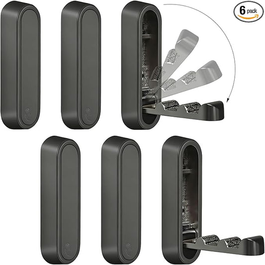 6PCS Foldable Wall Hooks, Zinc Alloy Flip Down Hooks, Retractable Wall Hooks by XSGTZMJ