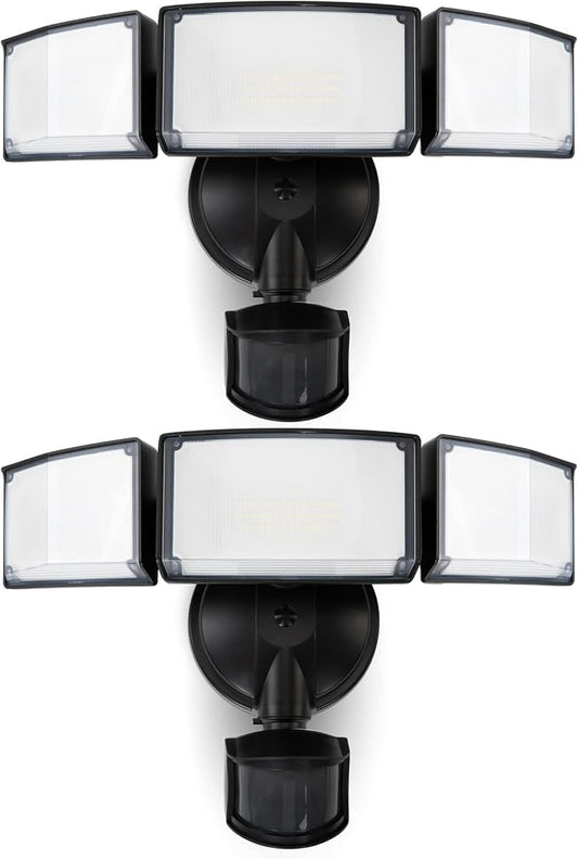 LUTEC 2 Pack 72W 7500LM LED Security Lights Motion Sensor Light Outdoor by LUTEC