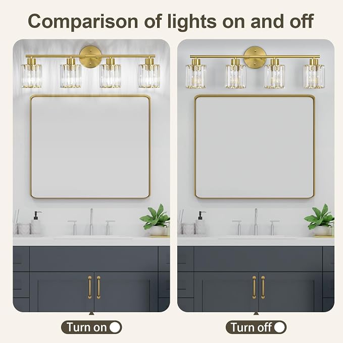 Crystal Bathroom Light Fixtures, Bathroom Lighting Fixtures Over Mirror - Image 7