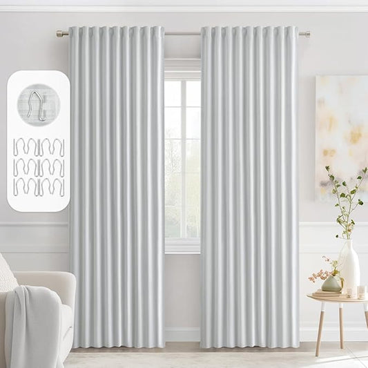 MIULEE Back Tab Light Blocking Curtains 90 Inch Long 2 Panels Set by MIULEE