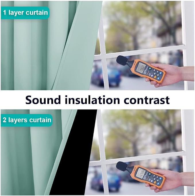 NICETOWN 100% Blackout Curtains 57 inches Long, Double-Deck Completely Blackout - Image 4