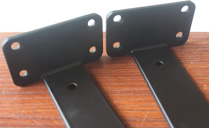 4 Pack - 6 inch Black Hidden L Shelf Bracket Iron Floating Shelf Brackets - Image 3