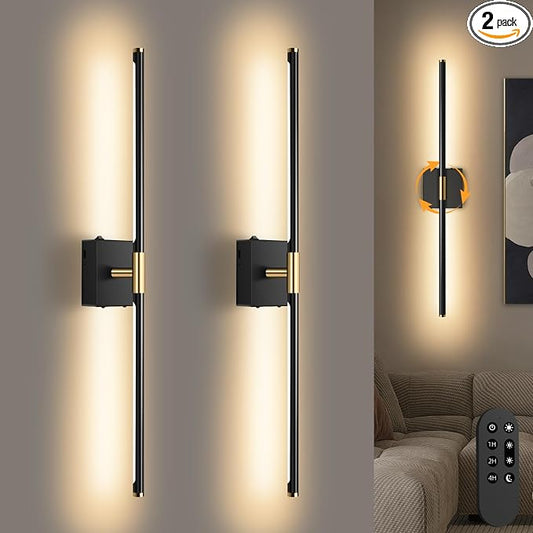 SAIMAND Wall Sconces Set of 2 Battery Operated, Wireless USB Rechargeable Wall by SAIMAND