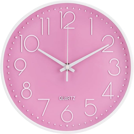 Wall Clock Non-Ticking Silent Modern Simple Style Round Decor Clock by BAKBRAND