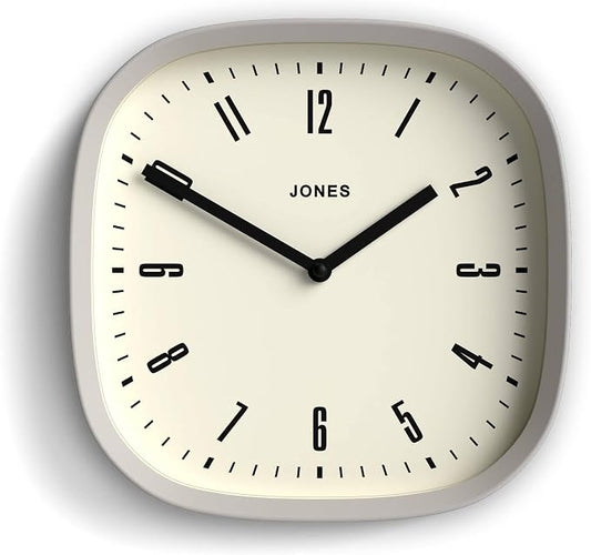 JONES CLOCKS® Marvel wall Clock | Modern Retro Rounded Square Clock | 10 inch | by JONESCLOCKS