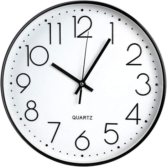 Tosnail 12 Inch Large Non Ticking Wall Clock, Round Silent Battery Operated by Tosnail